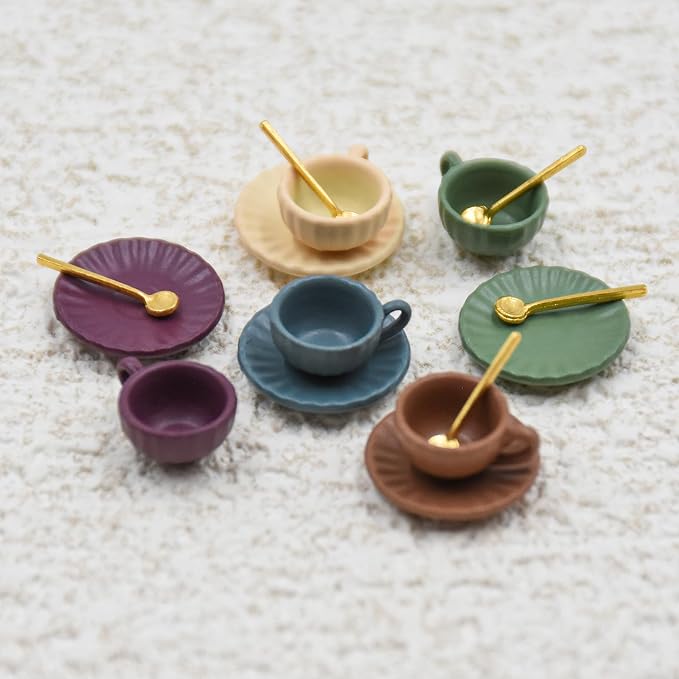 5 Set Dollhouse Miniature Coffee Cups Miniature Dollhouse Accessories 15 Pieces - Image 8