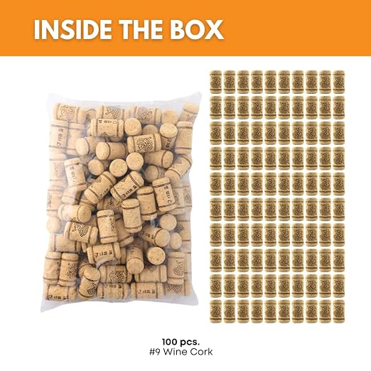 FastRack Bag of 100, #9 Straight Wine Corks - Image 2