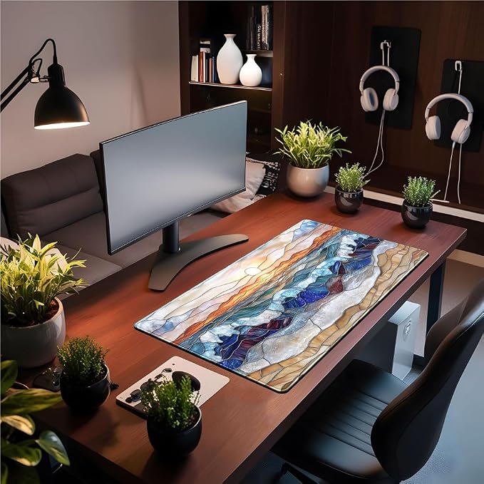 Mountain Sunrise Gaming Mouse Pad Large Desk Mat Extended Mouse and Keyboard Pad - Image 2