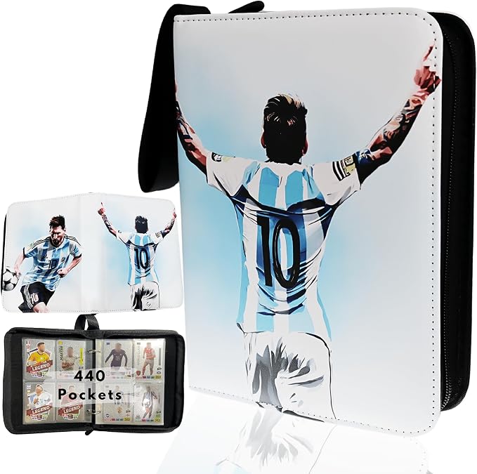 Soccer Card Binder 440 Pockets- Waterproof Trading Card Album by Rucher