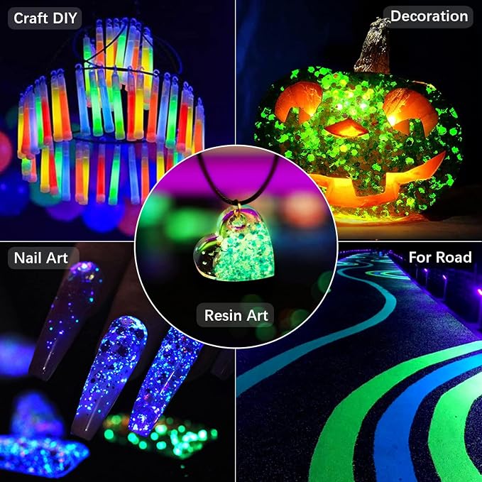 3 Box Glow in The Dark Crushed Glass Craft Glitter Fine - Image 7