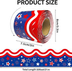 69Feet Patriotic Bulletin Board Border 4th of July Red Blue White Stars - Image 2