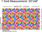 Feelyou Colorful Geometric Fabric by The Yard, Rainbow Abstract Art Square - Image 2