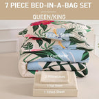 Yogeneg 7 Piece Bed in a Bag King Size Comforter Set Beige Bedding Set - Image 6