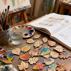 100 Pcs Unfinished Wooden Leaf Cutouts Assorted Leaf Shapes DIY Craft Supplies - Image 3