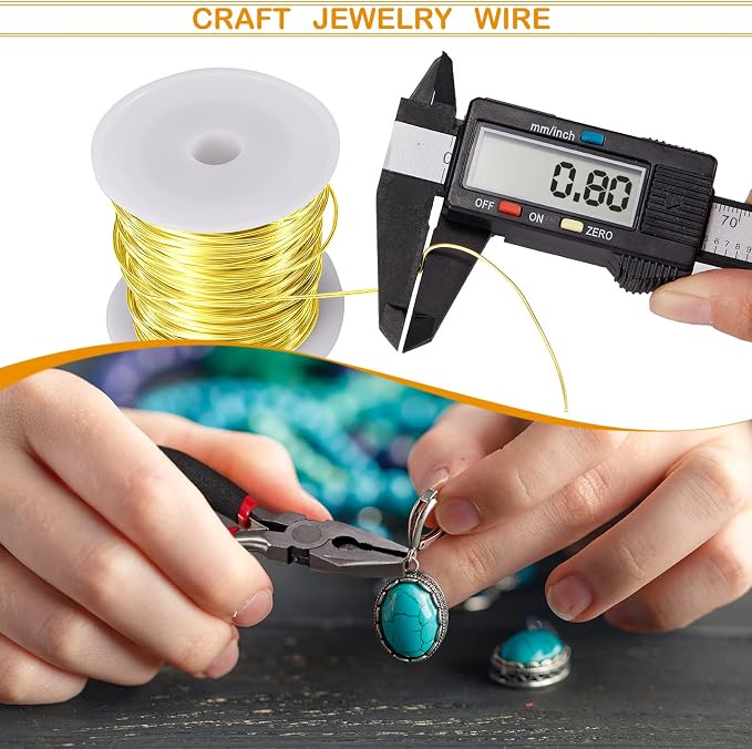 Funrous 5 Rolls 5 Size Jewelry Wire 18, 26 Gauge Copper Wire Kit Jewelry - Image 3