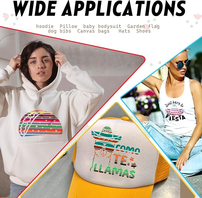 Tintnut Mexican Serape Heat Transfer Vinyl, easy cut & weed, stretch washable - Image 5