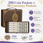 Coin Collection Book Holder for Collectors, 200 Pockets Collecting Album& 30 - Image 2