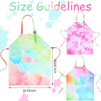 SATINIOR 3 Pack Kids Apron Rainbow Tie Dye Toddler Aprons - Image 3