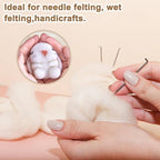 uxcell 3.53oz Wool Roving Yarn, Needle Felting Wool Fiber DIY Craft Needle Wet - Image 4