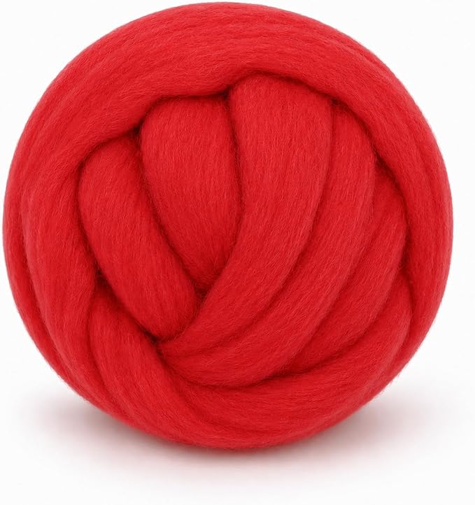 3.53oz Wool Roving: Needle Felting Wool White Roving Wool Felting Supplies Pure by Gipony