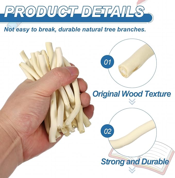 PATIKIL 25 Pcs 4inch Wood Log Sticks, 0.2-0.31inch in Diameter Natural Driftwood - Image 3