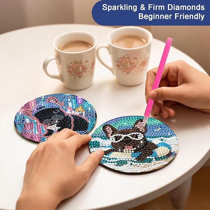8-Pack Diamond Art Coaster Kit - Image 4