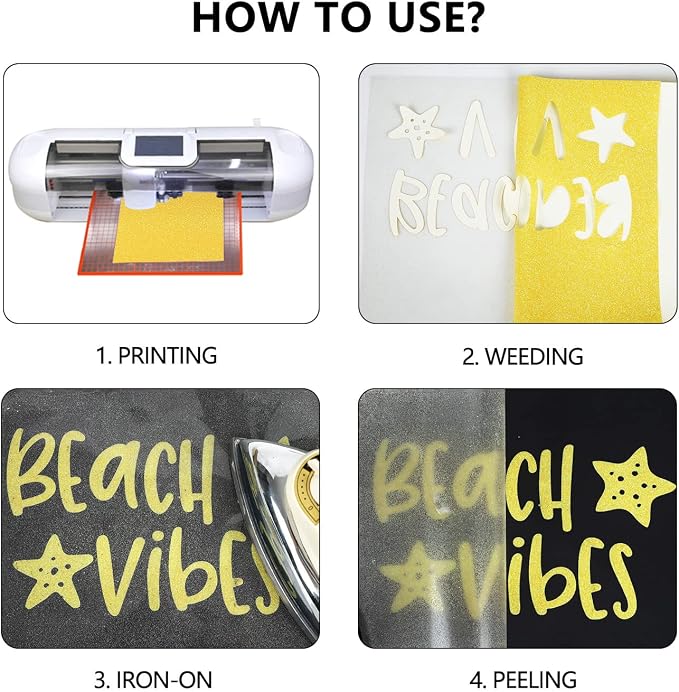 guangyintong Heat Transfer Vinyl Glow Glitter HTV Rolls, Glitter HTV Vinyl - Image 6