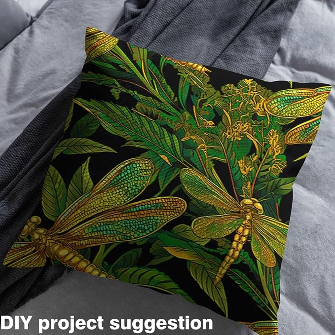 Feelyou Dragonfly Upholstery Fabric by The Yard, Ornamental Dragonfly Printed - Image 4