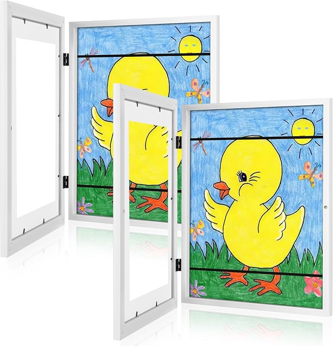 Kids Art Frames, 11x14 Front Opening Kids Artwork Frames Changeable, Holds 50 by GULETHUN