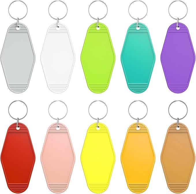 Uniclife 10 Pcs Blank Hotel Keychain Tags, Vintage Motel Keychain by UnicLife