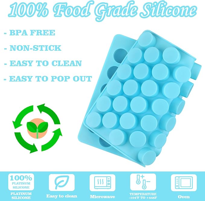 Sakolla Round Candy Molds Silicone, 220 Cavities Mini Cylinder Molds - Image 2