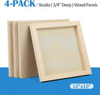 Falling in Art 4 Pack 10x10’’ Unfinished Birch Wood Panels Kit - Image 6