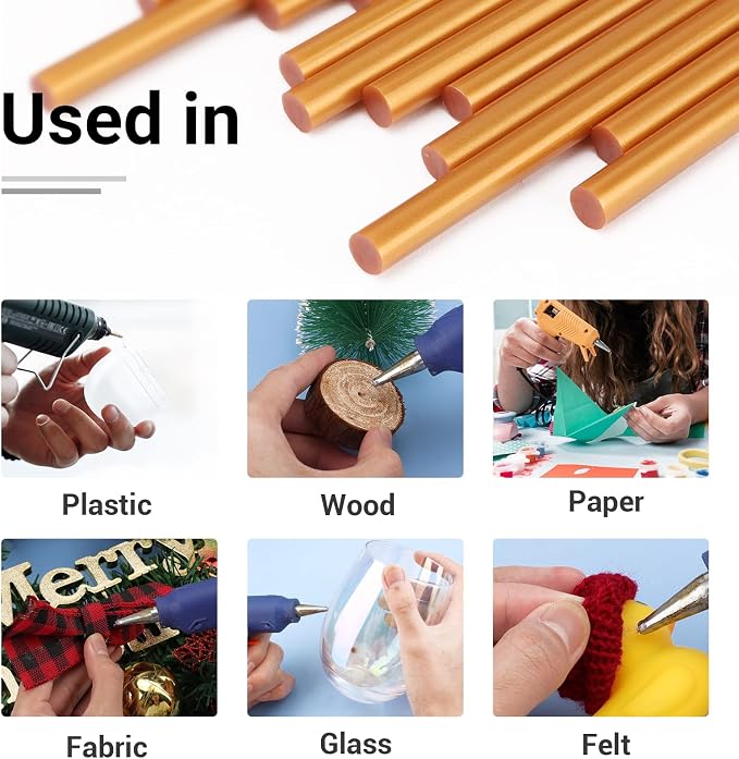 ENPOINT Metallic Gold Hot Glue Sticks, 36 Pack Mini Hot Melt Glue Sticks Colored - Image 5