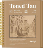 SuFly Toned Paper Sketch Book, 11x14 Inches, 60 Sheets - 90lb/150gsm Toned Tan by SuFlyDirect
