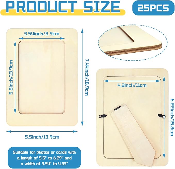 VOKOY 25 Pack Wooden Picture Frames - Image 2