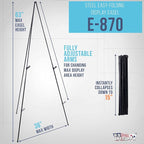 U.S. Art Supply 63" High Metal Folding Display Easel - Image 2