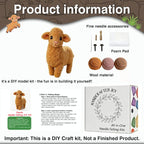 FACE N FACE DIY Needle Felting Kit Cute Golden Yellow Lamb Standing – Needle - Image 3