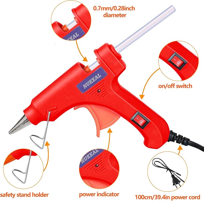 6 Pack Mini Hot Glue Gun Kit for Crafts, 20W Fast Preheating Kid-Safe Glue Gun - Image 5
