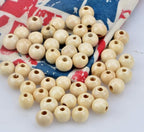 AD Beads 100 Pieces 10x12mm Natural Round Wooden Spacer Big Hole Beads Assorted - Image 3