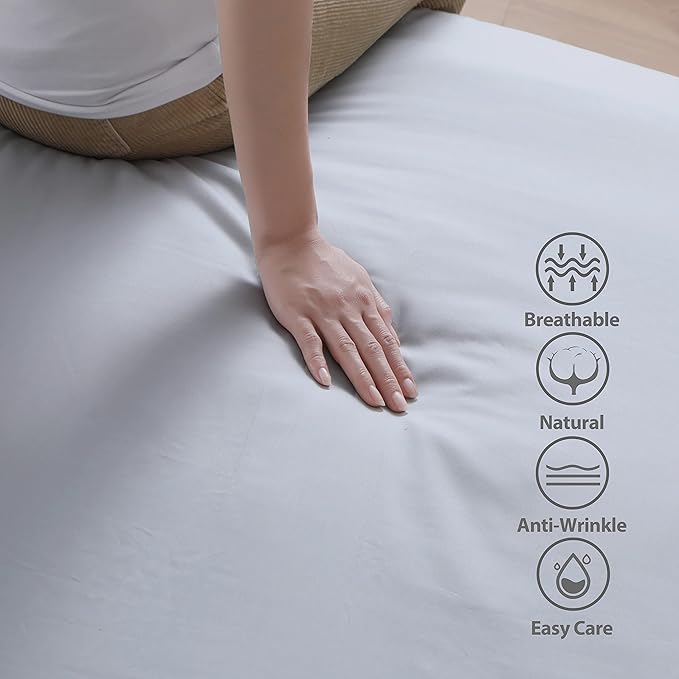 2-Pack 100% Egyptian Cotton Fitted Sheet TwinXL Size, 600 Thread Count Cotton - Image 5