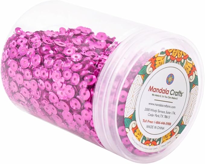 Mandala Crafts 20000 Holographic Pink Sequins - Image 4