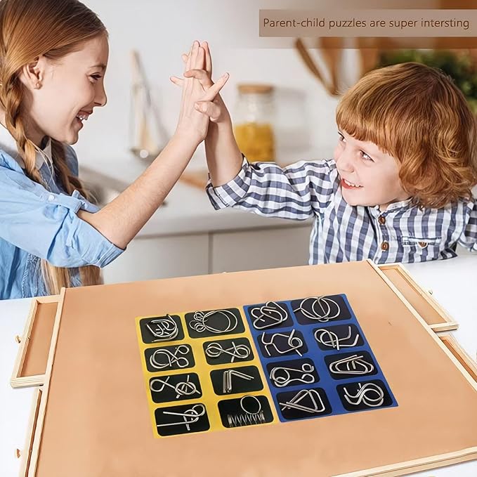 Metal Brain Teaser Puzzles, Steel IQ Games Physics Mind Metal Puzzles - Image 3