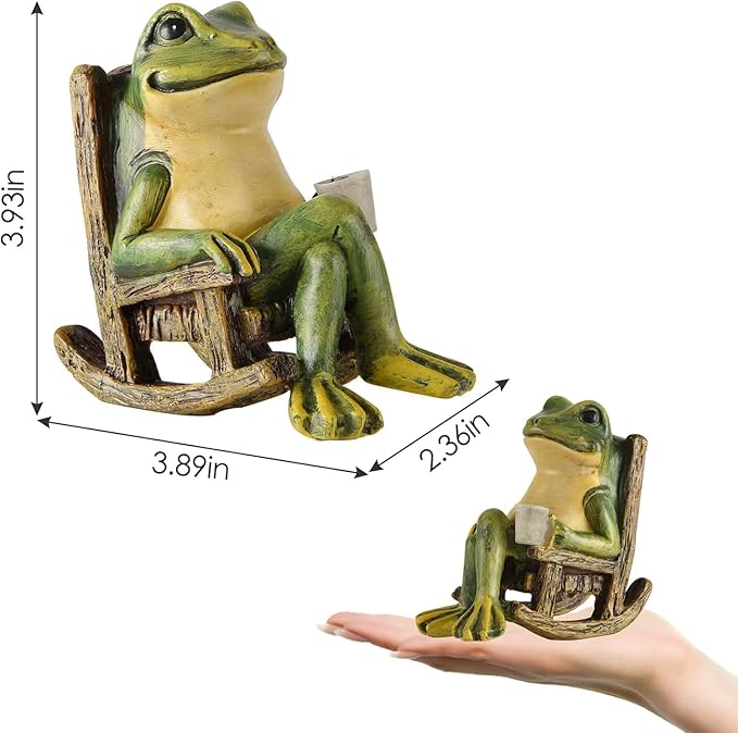 FOXMIS Miniature Frog Garden Statue Mom Dad Gifts Home Decorations Fairy Garden - Image 2