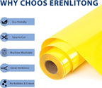 RENLITONG Yellow Iron on Vinyl 12Inch by 20ft Roll Heat Transfer Vinyl - Image 2