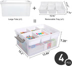 Citylife 17QT 4Packs Clear Craft Organizers and Storage Box - Image 2