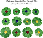 Esweny 12 Flower Stained Glass Mosaic Tiles - Image 4