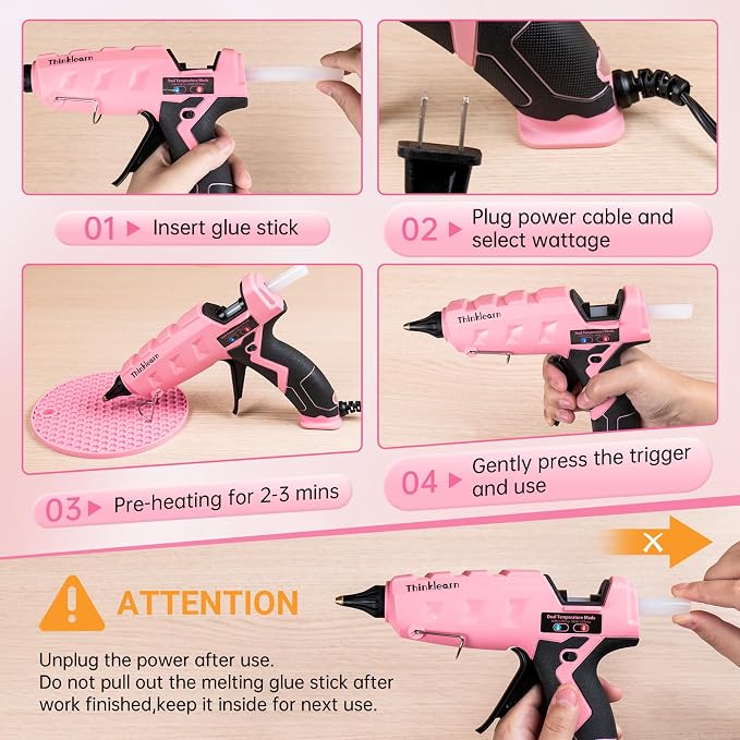 THINKLEARN Hot Glue Gun, Full Size, 60/100W Dual Power | Heavy Duty Glue Gun - Image 6