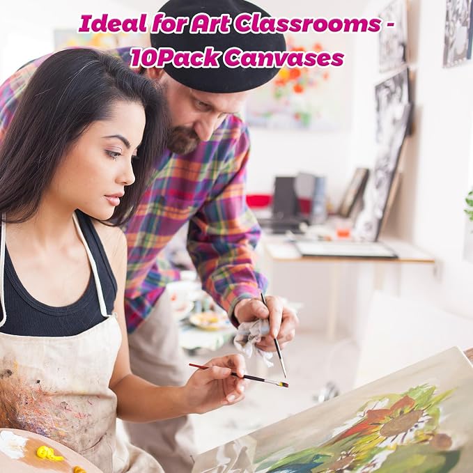 10 Pack 9"x12" Canvas Boards for Painting, Canvas Panels for Acrylics | 100% - Image 7