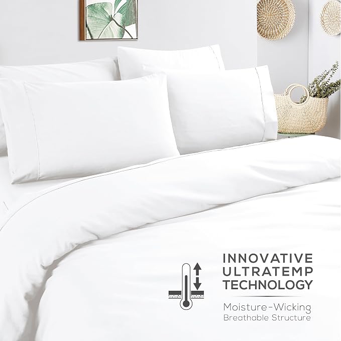 Mueller Ultratemp Bed Sheets Set, Super Soft 1800, 6 Piece California King - Image 6
