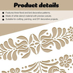 Floral Decorative Painting Stencil Templates, 12x12inch Floral Pattern - Image 3