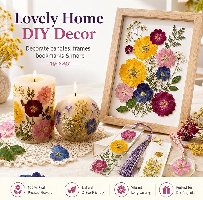 180 pcs Dried Flowers for Resin, Natural Flowers and Leaves Kit - Image 5