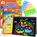 ZMLM Scratch Paper Art-Crafts Gift: 2 Pack Rainbow Notebooks Supplies Toys by ZMLM