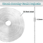 Jishi 33ft Silver Snake Chain 1.2mm Jewelry Making Chains - Image 3