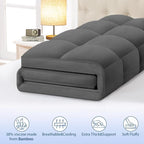 ELEMUSE King Grey Cooling Bamboo Viscose Mattress Topper - Image 2