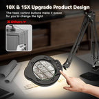 Magnifying Glass with Light and Clamp, 15X 10X Desk Magnifying Lamp, 84 LED - Image 6