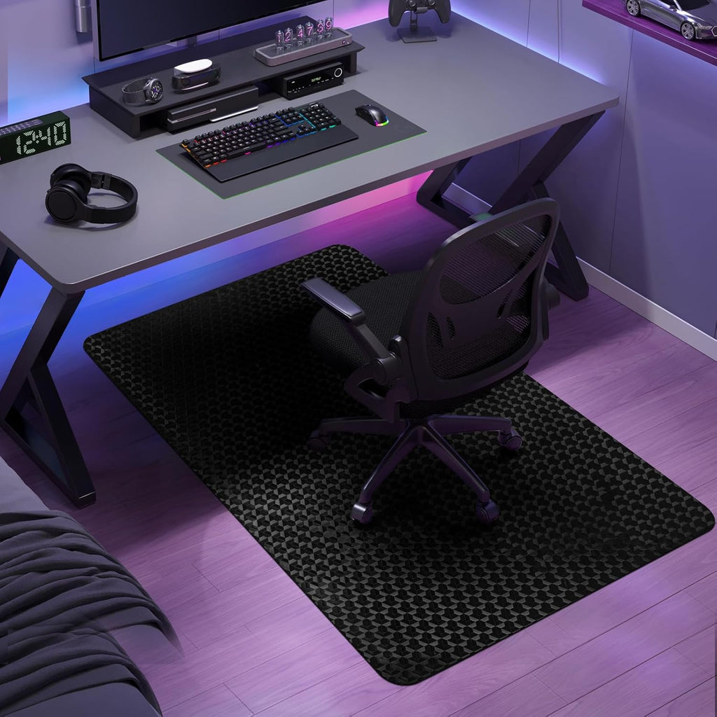Vicwe Office Chair Mat for Hard Floor, 55"x36" Anti-Slip PVC Computer Chair Mats for Gaming, Easy Glide for Chairs, Multi-Purpose Floor Protector Desk Chair Mat for Home Office