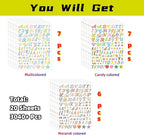 3040Pcs 20 Sheets Small Letter Number Stickers, 1/2inch Colorful Self-Adhesive - Image 3