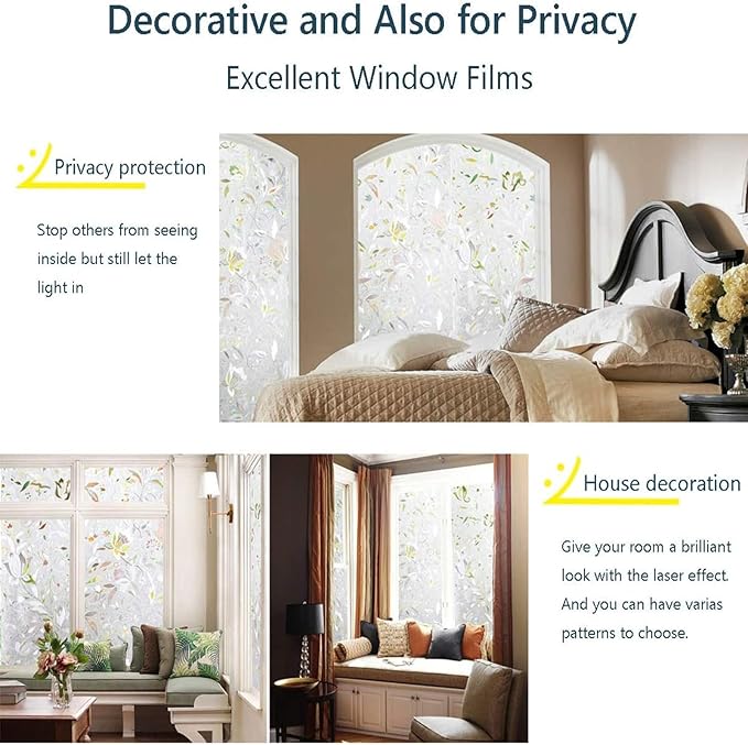 LEMON CLOUD Window Film, Decorative Window Privacy Film, 3D Stained Glass - Image 4
