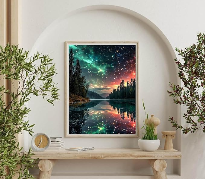 Landscape Diamond Art Kits for Adults, Full Drill Aurora Diamond Painting Kits - Image 6